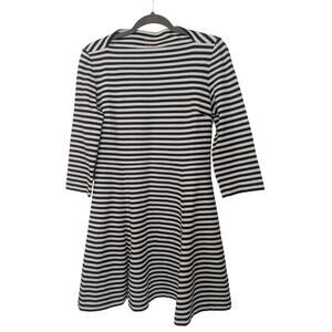 KATE SPADE New York Broome Street Black White Striped Long Sleeve Size L Dress